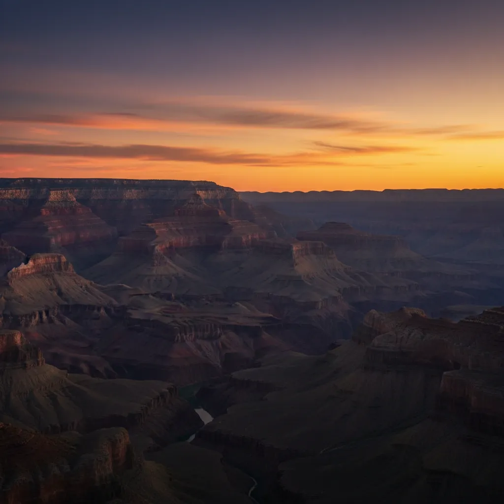 Sunset over Grand Canyon layers