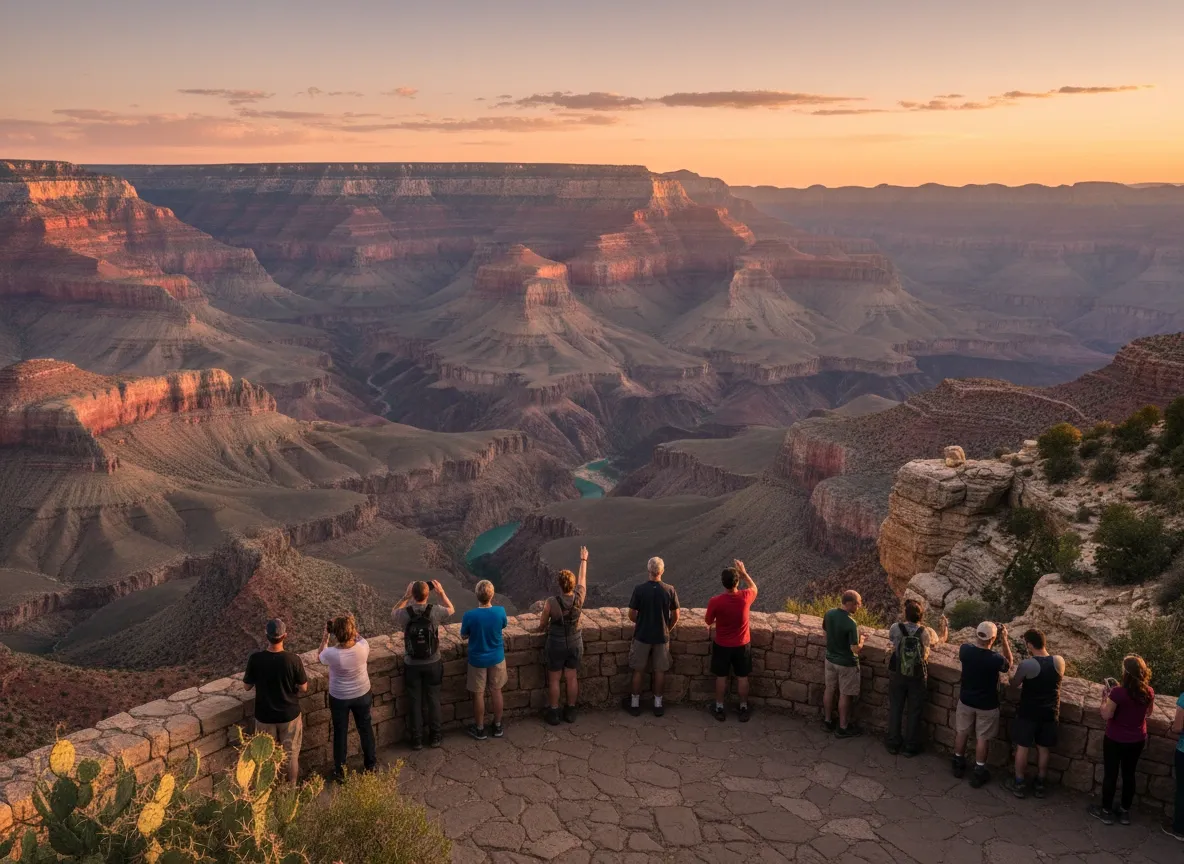 Scenic Grand Canyon overlook at sunset